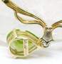 14K Yellow Gold Peridot & Diamond Accent Pendant Necklace 3.9g image number 6