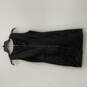 NWT Womens Black Leather Sleeveless Round Neck Back Zip Sheath Dress Size M image number 2