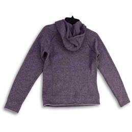 Womens Purple Long Sleeve Half Zip Pockets Pullover Hoodie Size Small alternative image