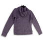 Womens Purple Long Sleeve Half Zip Pockets Pullover Hoodie Size Small image number 2
