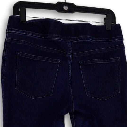 Womens Blue Dark Wash Elastic Waist Pull-On Skinny Leg Jegging Jeans Size 8 image number 4