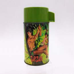 1960s Aladdin Tarzan Vintage Lunch Thermos For Lunch Box With Lid 7 Cap