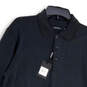 NWT Mens Black Striped Long Sleeve Button Collared Polo Shirt Size Medium image number 3