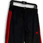 Mens Black Red Stripe Drawstring Straight Leg Climaproof Track Pants Size S image number 4