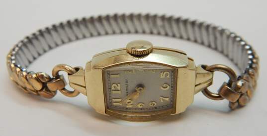 Ladies Vintage Hamilton 14K Gold Case 17 Jewels Wrist Watch 16.7g image number 1