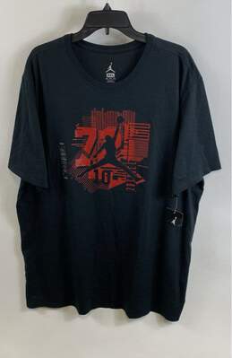 NWT Air Jordan Mens Black Cotton Crew Neck Short Sleeve Graphic T-Shirt Size 3XL