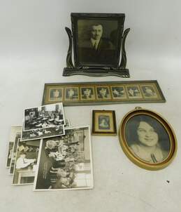Art Nouveau Style Framed Family Portraits School Photos W/ Tintype Photographs