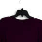 Womens Purple Knitted Round Neck Long Sleeve Pullover Sweater Size Small image number 4