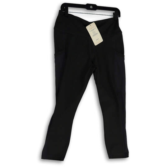 NWT Womens Black Stretch Elastic Waist Pull On Ankle Leggings Size XL image number 2