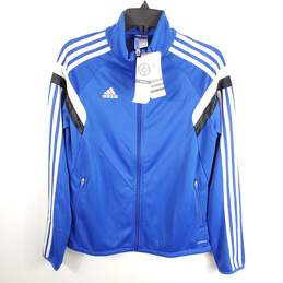 Adidas Women Blue Striped Track Jacket S NWT