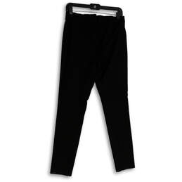 Womens Black Flat Front Elastic Waist Pull-On Cropped Leggings Size Large