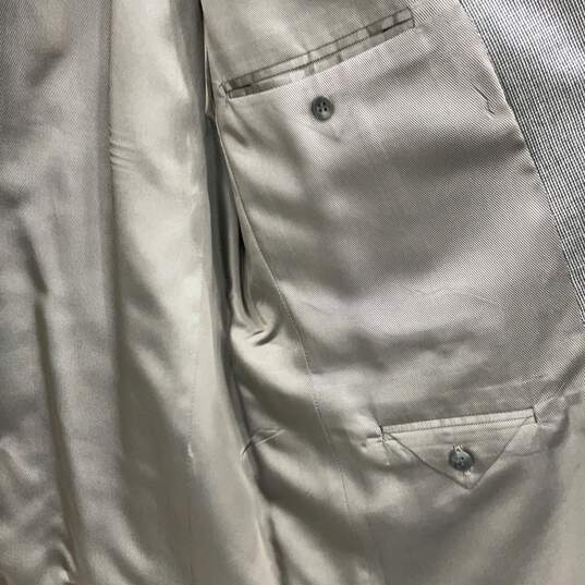 Oscar De La Renta Mens Gray Notch Lapel Two-Button Blazer Size 47R With COA image number 3