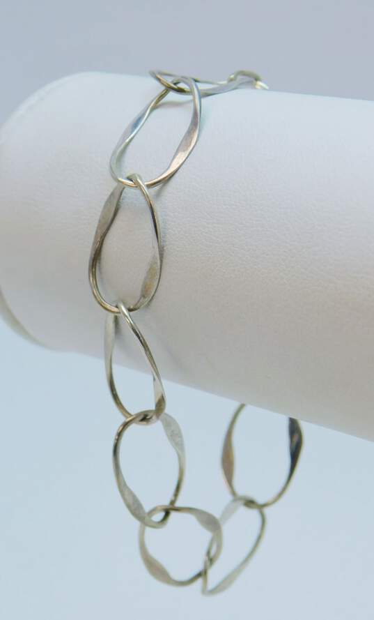 Artisan Sterling Silver Dobbs Signed Open Circle Link Chain Bracelet 3.9g image number 2