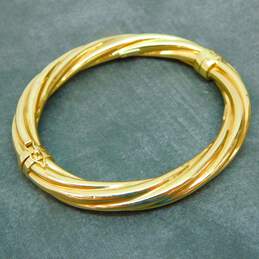 14k Yellow Gold Chunky Twisted Bangle Bracelet 16.8g