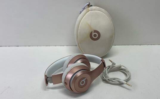 Beats by Dre Solo Rose Gold Wireless Audio Headphones with Case image number 1
