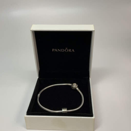 IOB Designer Pandora 925 ALE Sterling Silver CZ Snake Chain Charm Bracelet image number 1