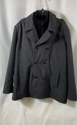 Kenneth Cole Reaction Mens Gray Long Sleeve Double Breasted Pea Coat Size 2XL