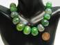 Lucas Lameth 925 Dyed Green Agate Faceted Graduated Beaded Statement Necklace 144.1g image number 4
