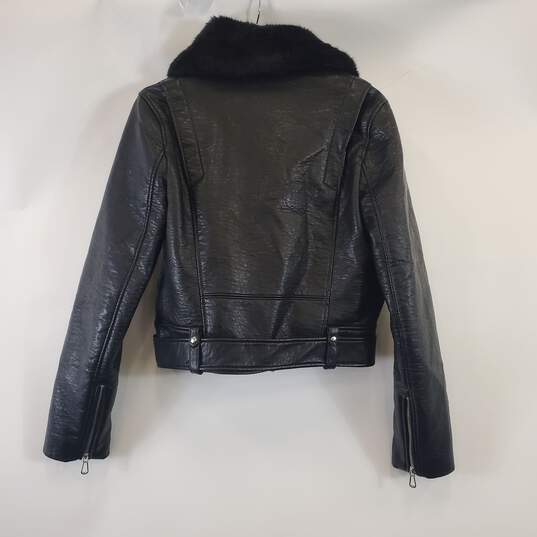 Zara Women Black Zipper Accent Jacket M image number 2