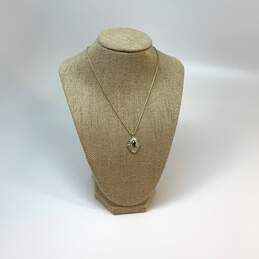 Designer Kendra Scott Gold-Tone Clear Stones Pendant Necklace