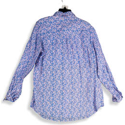 NWT Womens Pink Blue Floral Long Sleeve Collared Button-Up Shirt Size Large alternative image