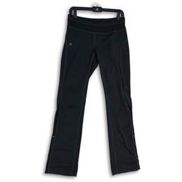 Womens Black Elastic Waist Activewear Pull-On Ankle Pants Size XS