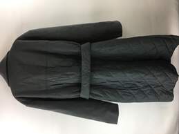 BoohooMAN Double Breasted Quilted Black Banel Overcoat Charcoal - M alternative image