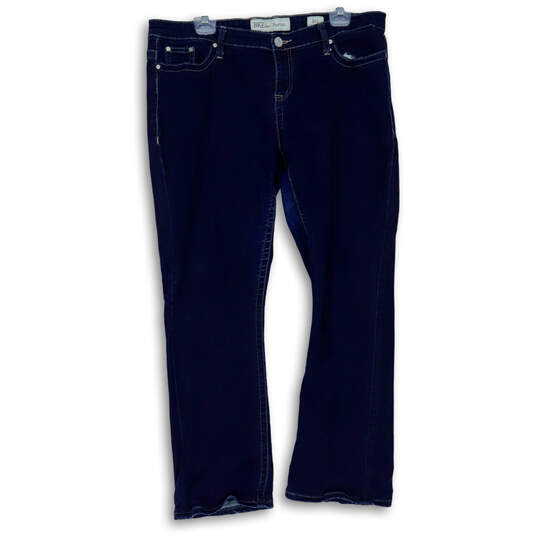 Mens Blue Medium Wash Stretch Pockets Denim Straight Leg Jeans Size 36L image number 1