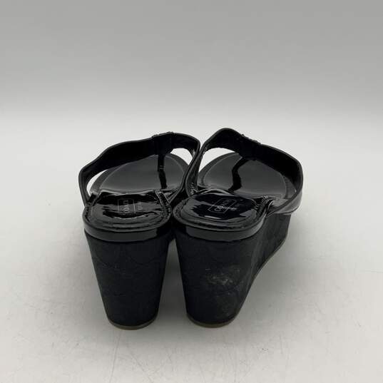 Coach Womens Jody A0326 Black Slip On Wedge Heel Platform Thong Sandals Size 8 B image number 4