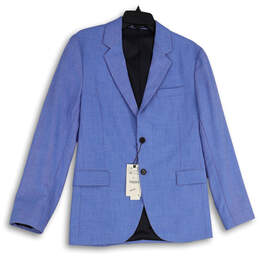 NWT Womens Blue Long Sleeve Notch Lapel Collar Two Button Blazer Size 48