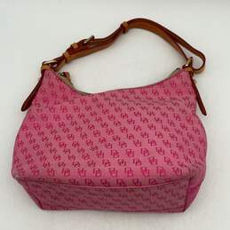 Dooney & Bourke Womens Brown Pink Leather Signature Print Zipper Hobo Handbag alternative image
