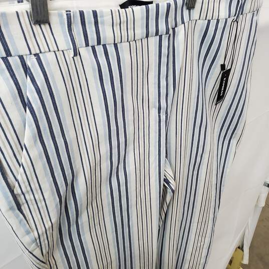 Women's Express Stretch Columnist Ankle Mid Rise Striped Pants Size 16L image number 2