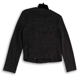 NWT Womens Black White Pockets Long Sleeve Full-Zip Runway Jacket Size M alternative image
