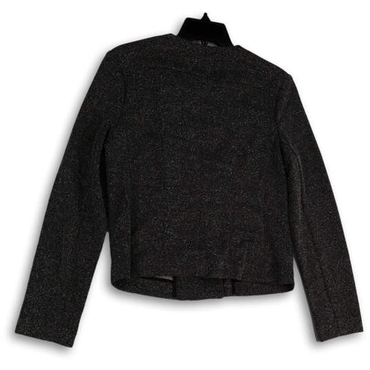 NWT Womens Black White Pockets Long Sleeve Full-Zip Runway Jacket Size M image number 2