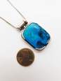 Artisan 925 Chunky Turquoise Pendant Necklace 17.9g image number 4