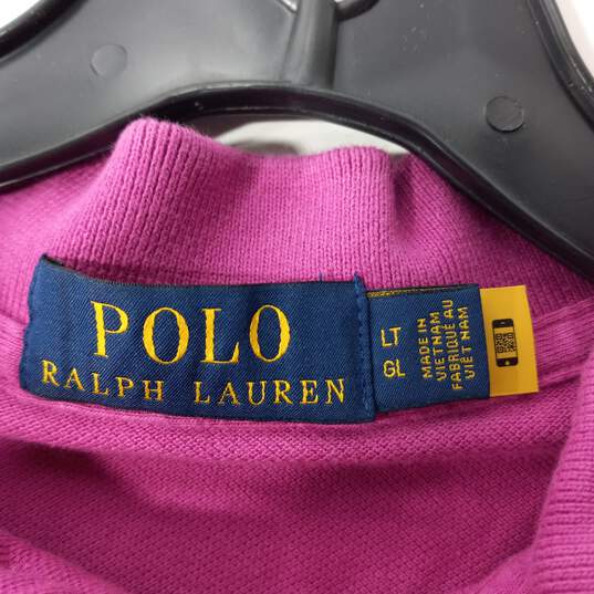 Polo Ralph Lauren Men's Purple Cotton SS Polo Shirt Size LT image number 3