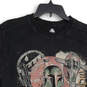 Mens Black Graphic Print Crew Neck Short Sleeve Pullover T-Shirt Size Large image number 3
