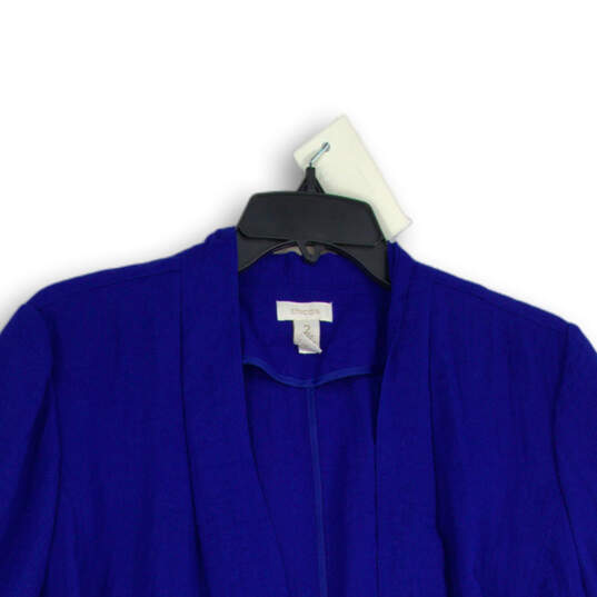 Womens Blue Long Sleeve Open Front Cardigan Sweater Size 2 image number 3