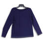 NWT Womens Blue Diamond Round Neck Long Sleeve Pullover Blouse Top Size 1 image number 2