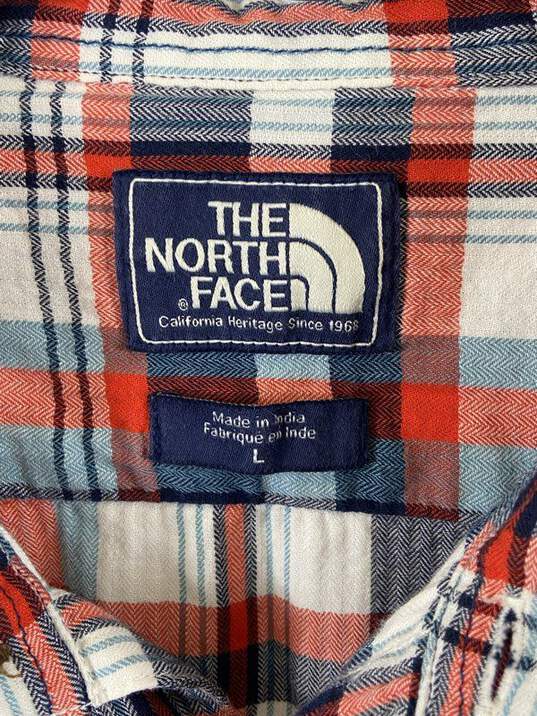 The North Face Men Multicolor Plaid Button Up Shirt L image number 3