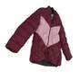 Girls Red Long Sleeve Pockets Full Zip Puffer Jacket Size XL image number 3
