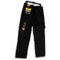 NWT Mens Black Flat front Cargo Pockets Casual Trouser Pants Size 34x34 image number 2