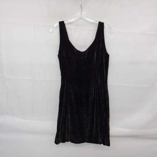 Giorgio Armani Le Collezioni Women's Velvet Houndstooth Sleeveless Dress Size 8 image number 2