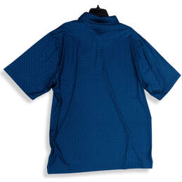 NWT Mens Blue Spread Collar Short Sleeve Side Slit Polo Shirt Size XLT alternative image