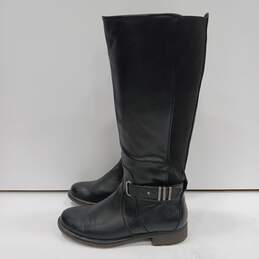 Baretraps Ladies Black Leather Selina Tall Side Buckle Boots Size 6M