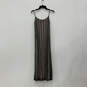 Womens Gray White Spaghetti Strap Regular Fit Pullover Maxi Dress Size 34 image number 2