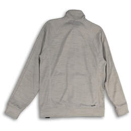 Mens Gray Mock Neck Long Sleeve Pockets Activewear Full-Zip Jacket Size M alternative image