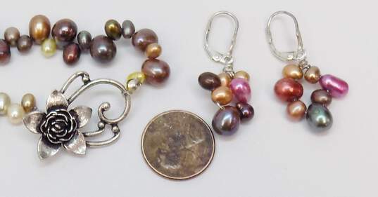 Artisan 925 & Silver Tone Metals Multi Color Dyed Pearl Jewelry Set image number 2