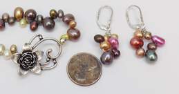 Artisan 925 & Silver Tone Metals Multi Color Dyed Pearl Jewelry Set alternative image