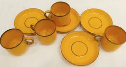 Vintage Danish Gold Flammfest by Thomas Germany Tea Cup & Saucer Set of 4